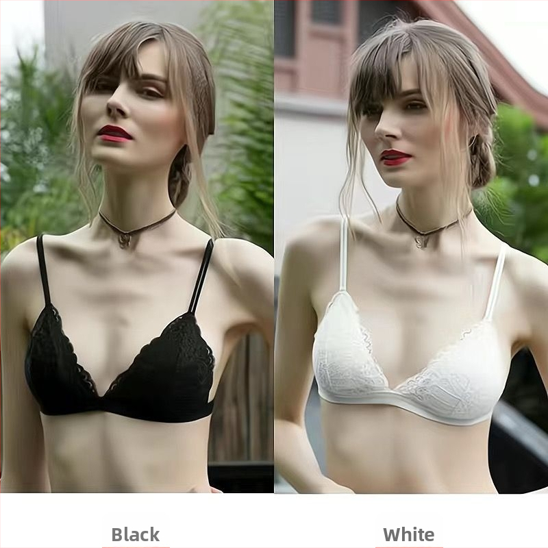 Bevielė liemenėlė, ultra plonos formuotos kaušeliai, trikampio formos kašeliai, medvilnės audinys, nugaros uždarymas su trimis eilių kabliukų, fiksuotos dvigubos pečių juostos