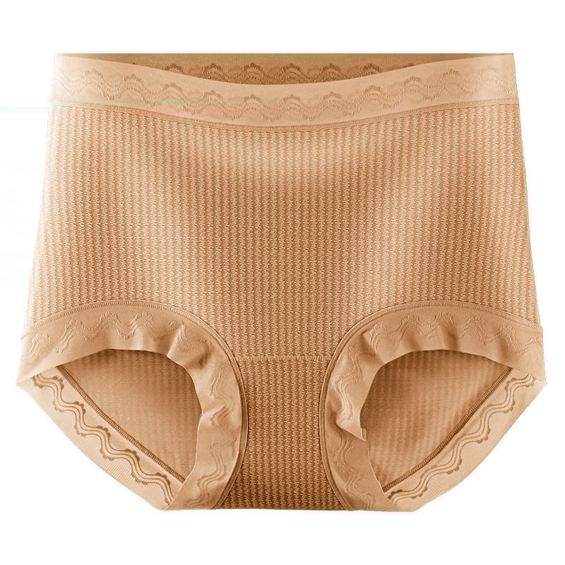 Lenjerie termică pentru femei cu talie înaltă și funcție de încălzire, antibacteriană, susținerea abdomenului, material tricotat respirabil din nailon (70–80%), căptușeală între zona intimă din Mulberry silk