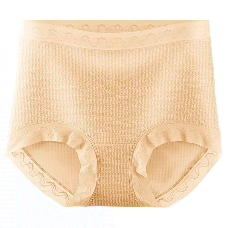 Lenjerie termică pentru femei cu talie înaltă și funcție de încălzire, antibacteriană, susținerea abdomenului, material tricotat respirabil din nailon (70–80%), căptușeală între zona intimă din Mulberry silk
