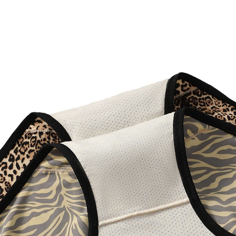 Damske gaćice s leopard printom, visoki struk, dišuće; Glavni materijal: Nylon; Podstava: Modal; Tkanina: Ice Silk; Vlakno: 61-70D