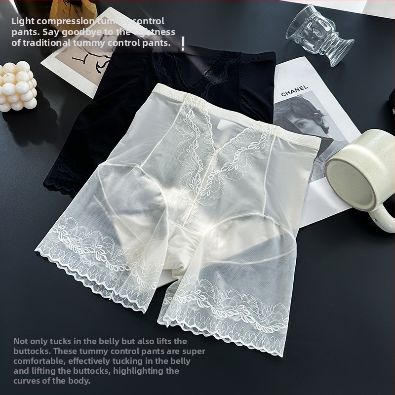 Moterų saugos šortai su aukštu juosmeniu, Ice Silk audinys, pagrindinis audinys: nailonas, tarpšonkaulio pamušalas 100% medvilnė, anti-exposure