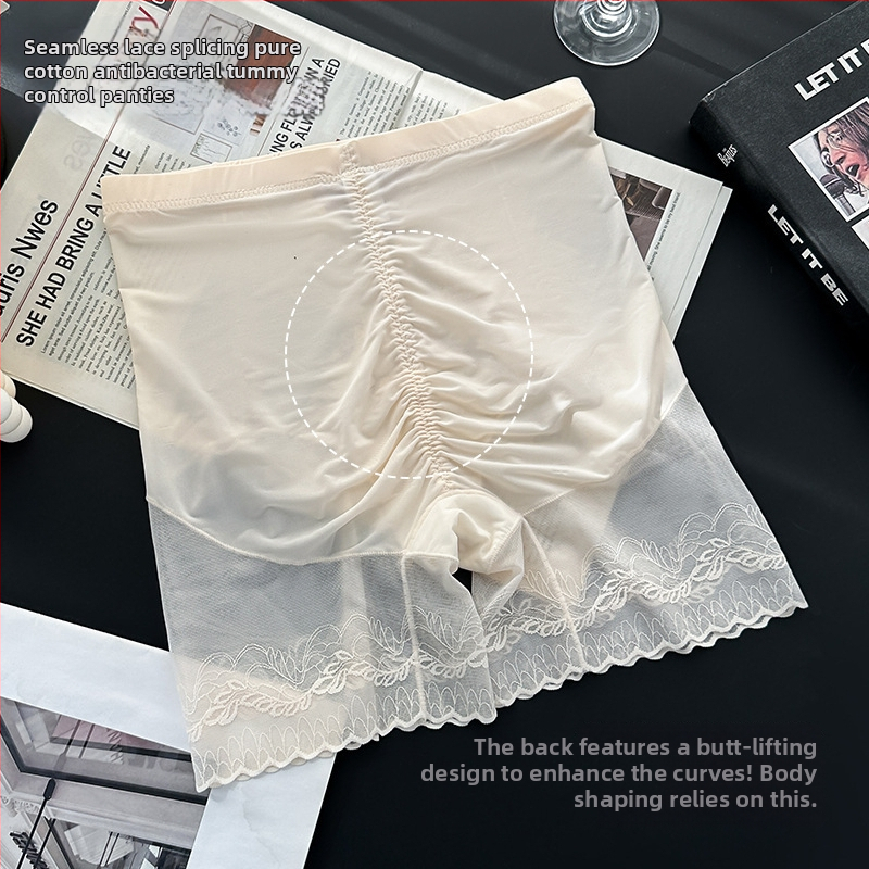 Moterų saugos šortai su aukštu juosmeniu, Ice Silk audinys, pagrindinis audinys: nailonas, tarpšonkaulio pamušalas 100% medvilnė, anti-exposure