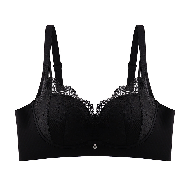 Sutien push-up cu curele reglabile din gel, fără cusături, cupă 3/4, fără inel metalic, închidere pe spate cu trei rânduri de catarame