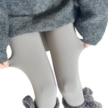 Tamno smeđe zimske legice s fleece podstavom, visokim strukom, oblikovanje tijela i podizanje zadnjice, najlon čarape