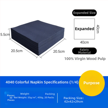 Kelin SBWCZ Dulkėms neturinčios servetėlės ir vienkartiniai stalų kilimėliai viešbučiams ir restoranams, iš virgin medienos pluošto celulozės, 50 lapų pakuotėje, vieno sluoksnio, bekvapės
