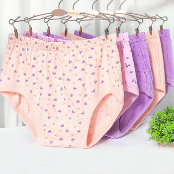 Дамски бикини с висока талия, 100% памук, за възрастни жени, четири сезона