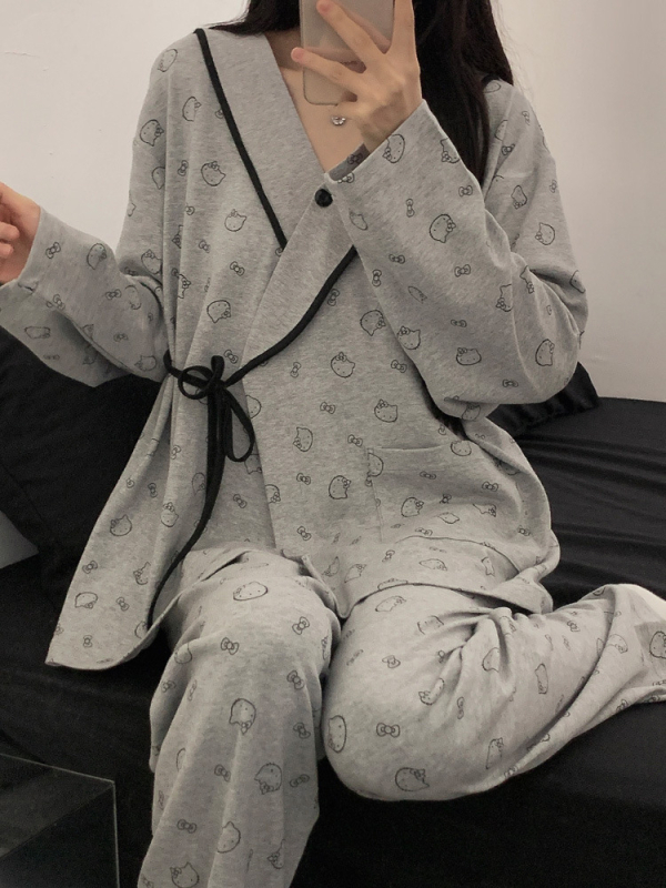 Nėščiųjų naktinių komplektas su kardiganu – zebro raštas, Milk Silk audinys, poliesteris, ilgos rankovės, kelnės, pavasaris 2023