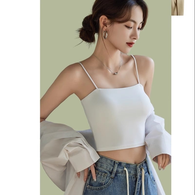 Pamutból készült top beépített formázott kosarakkal, vállszíj nélküli, teljes kosár