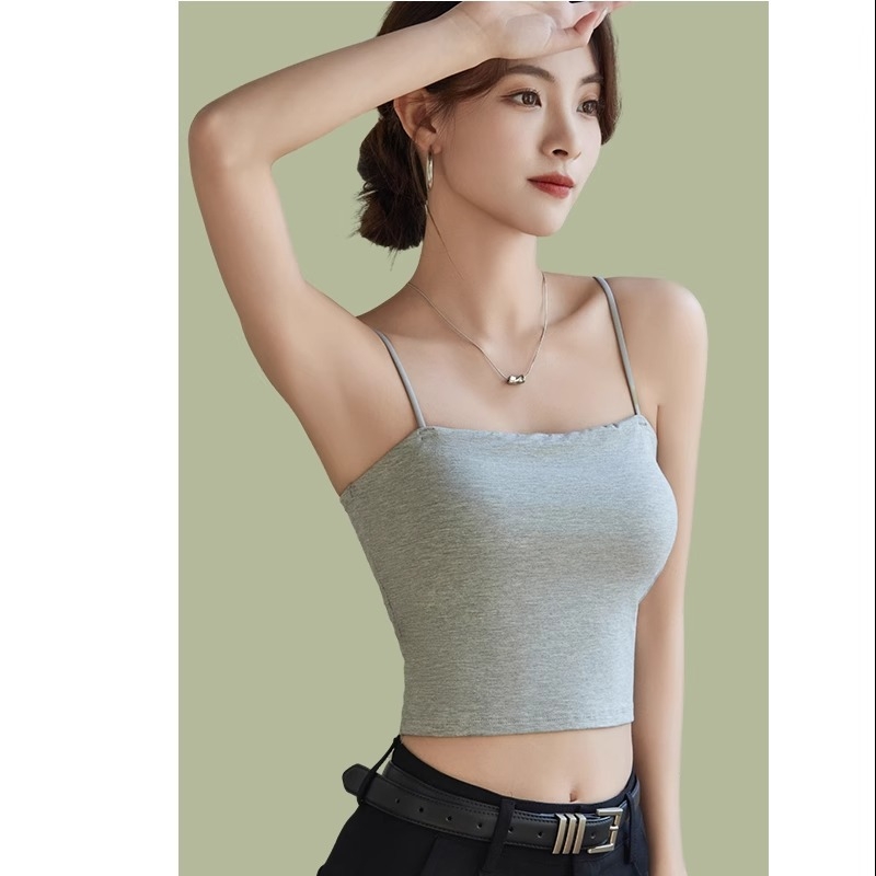 Pamutból készült top beépített formázott kosarakkal, vállszíj nélküli, teljes kosár