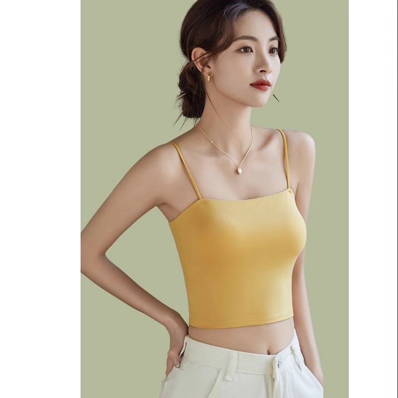 Pamutból készült top beépített formázott kosarakkal, vállszíj nélküli, teljes kosár