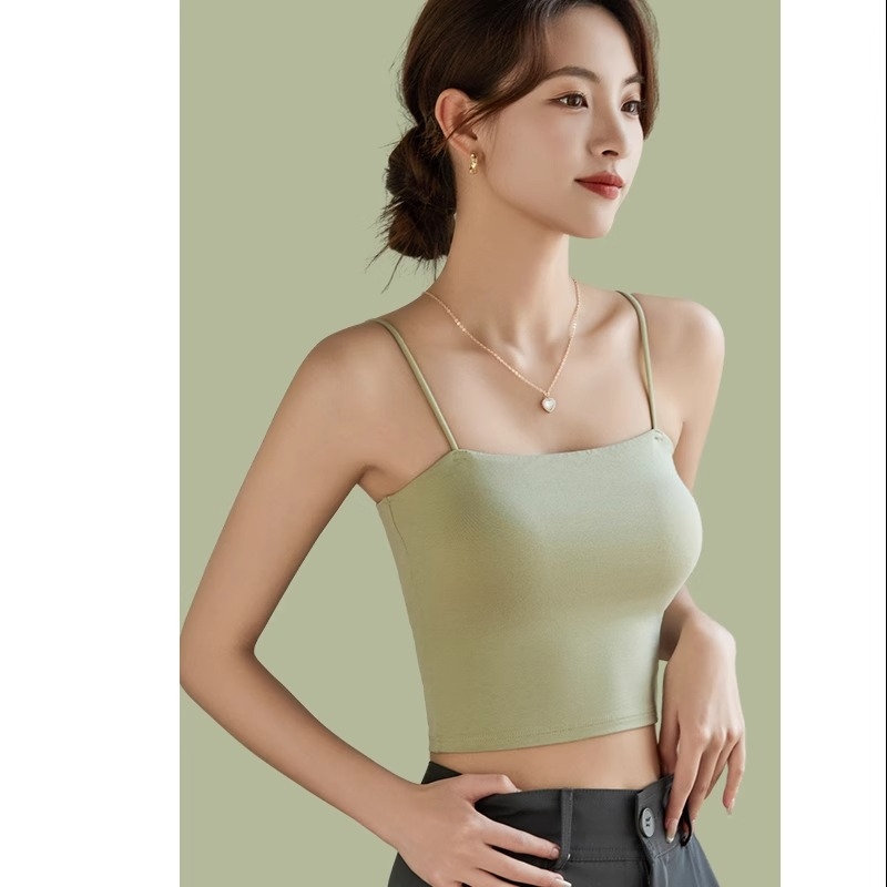 Pamutból készült top beépített formázott kosarakkal, vállszíj nélküli, teljes kosár