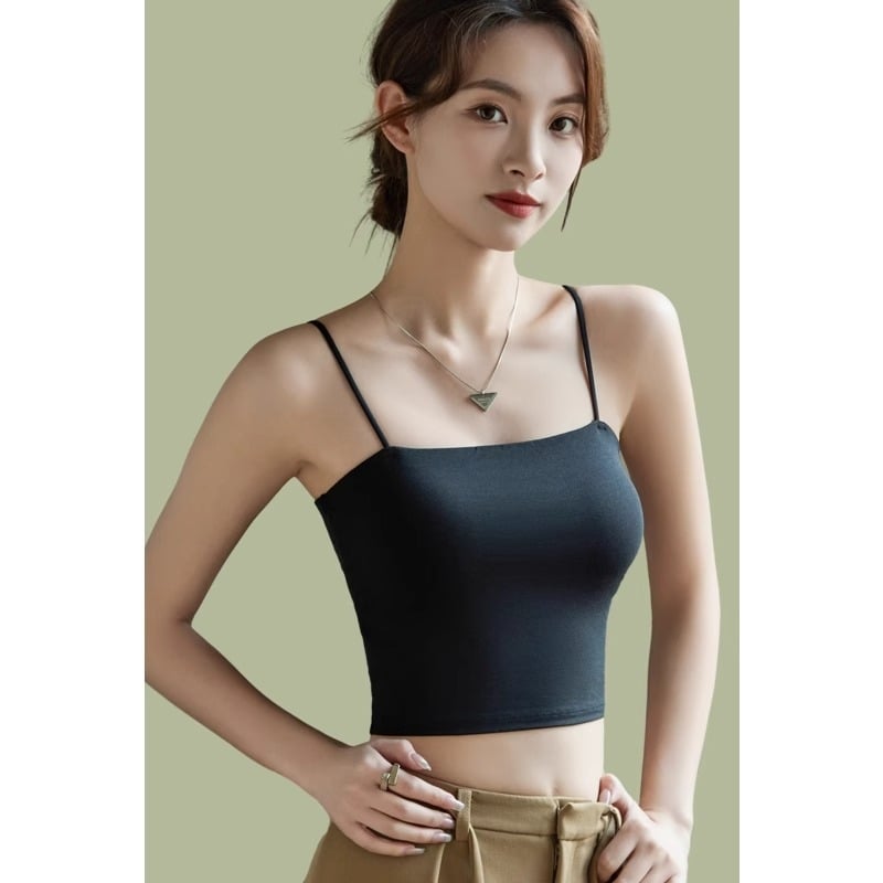 Pamutból készült top beépített formázott kosarakkal, vállszíj nélküli, teljes kosár