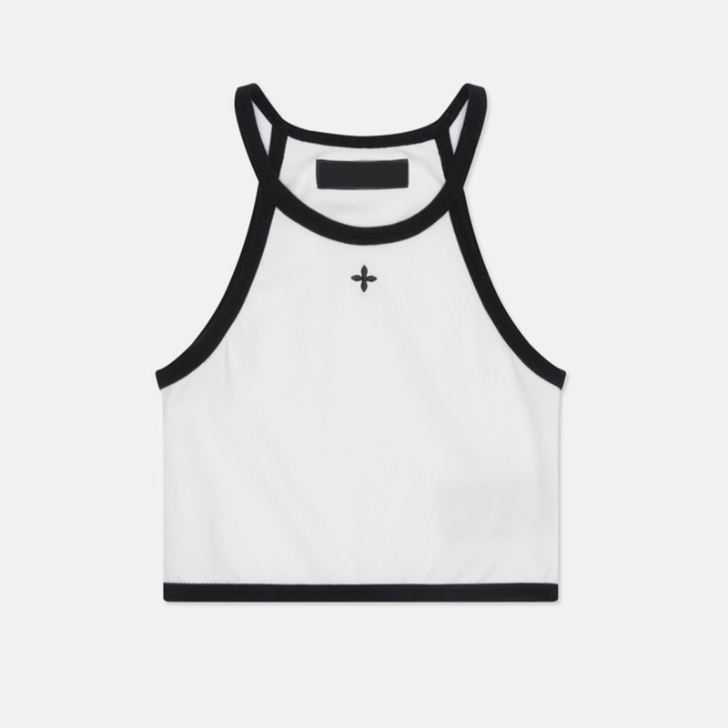 Ženski pamukasti sportski top, 50-70% pamuka, uski kroj, street hipster stil, ljeto 2023