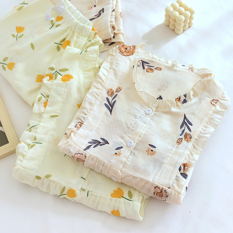 Σετ πυτζάμες θηλάσμου μετά τον τοκετό από 100% βαμβάκι, μακριά μανίκια, παντελόνια, λεπτό ύφασμα για την άνοιξη