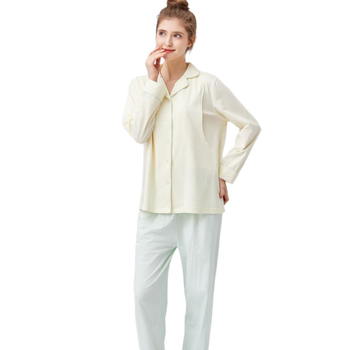 Σετ πιτζάμες εγκύου με θηλασμό – μακριά μανίκια, μακριά παντελόνια, 95–100% βαμβάκι, για άνοιξη και καλοκαίρι