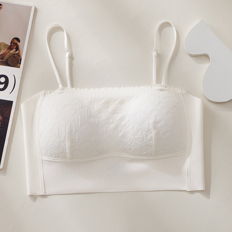 Tube top za prsa s trokutastim košaricama, tan gornji dio/ debeli donji dio, Ice Silk tkanina, Nylon