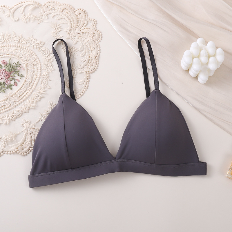 Francuski stil grudnjaka od ledenog svile bezšavnog, s fiksnim košaricama za male grudi, duboki V, unutarnji Bandeau top za žene