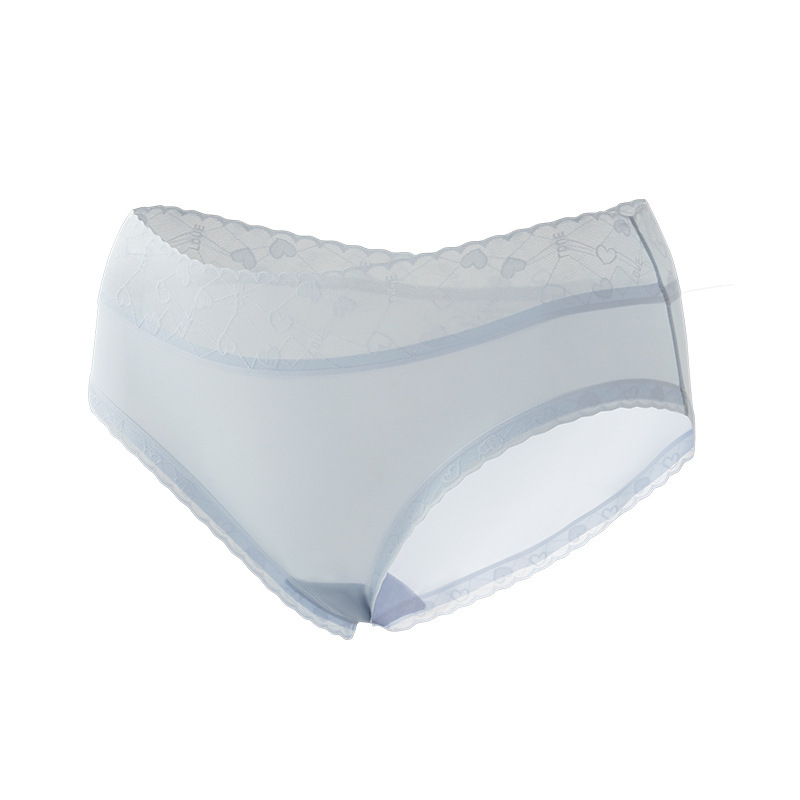 Ljetne ženske gaćice od Ice Silk s čipkastim rubom, prozračne udobne, ultra-tanke, srednji pas, velika veličina
