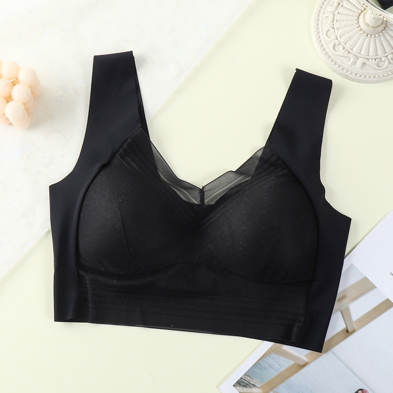 Čipkasti tube top s fiksnom čašicom, bez žice, široke naramenice, najlon materijal