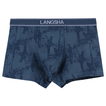 Boxer bărbătești din bumbac respirabil, talie medie, tricotat; țesătură principală: 95–100% bumbac; zona inghinală: viscoză 92%, mătase de dud 4%, spandex 4%