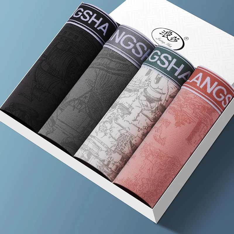 Boxer bărbătești din bumbac respirabil, talie medie, tricotat; țesătură principală: 95–100% bumbac; zona inghinală: viscoză 92%, mătase de dud 4%, spandex 4%