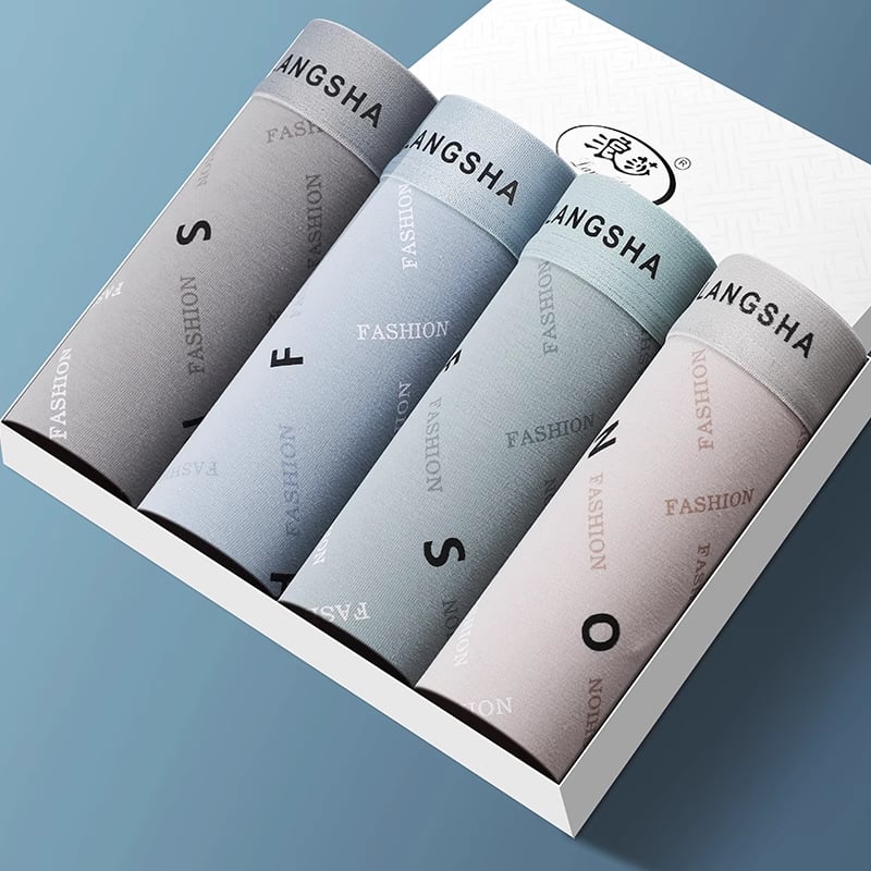 Boxer bărbătești din bumbac respirabil, talie medie, tricotat; țesătură principală: 95–100% bumbac; zona inghinală: viscoză 92%, mătase de dud 4%, spandex 4%