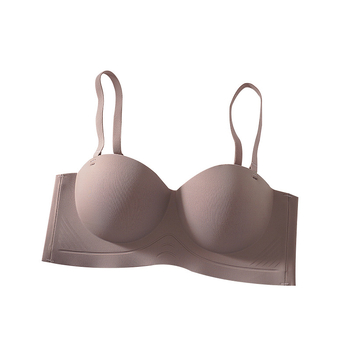 Без презрамки бюстгальтер, антихлъзгащ се, повдигащ, безшевен, с подплънки за гърди