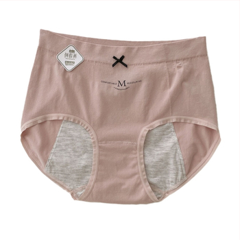 Lenjerie intimă pentru menstruație, respirabilă și anti-scurgeri, talie medie, tricot, căptușeală 80-90% fibră regenerată de celuloză, culoare solidă
