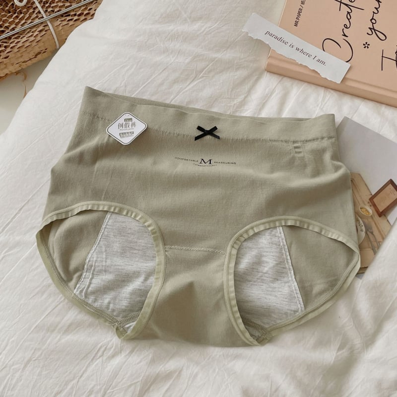 Lenjerie intimă pentru menstruație, respirabilă și anti-scurgeri, talie medie, tricot, căptușeală 80-90% fibră regenerată de celuloză, culoare solidă