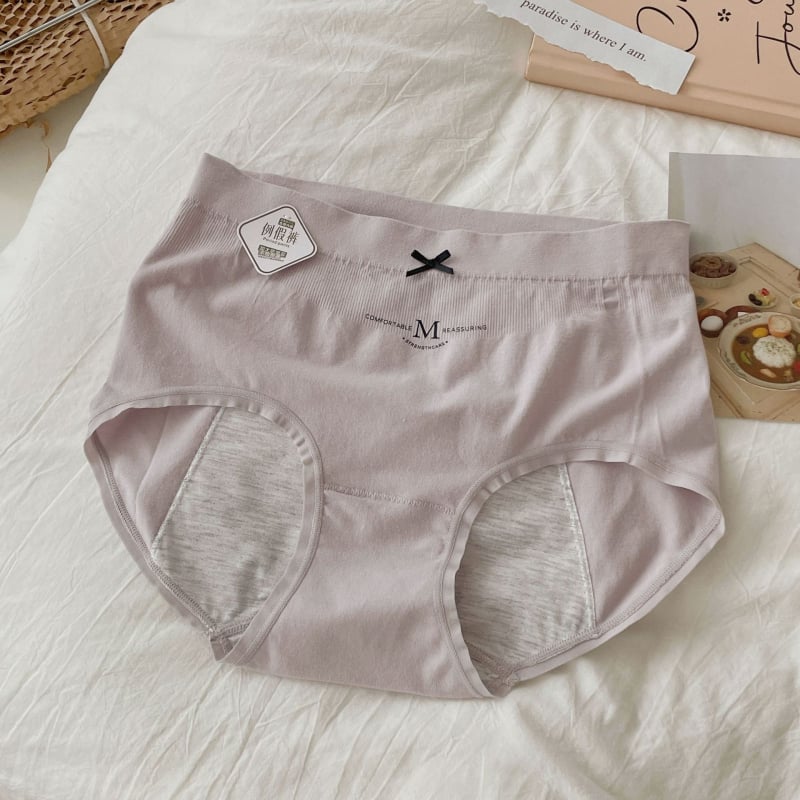 Lenjerie intimă pentru menstruație, respirabilă și anti-scurgeri, talie medie, tricot, căptușeală 80-90% fibră regenerată de celuloză, culoare solidă