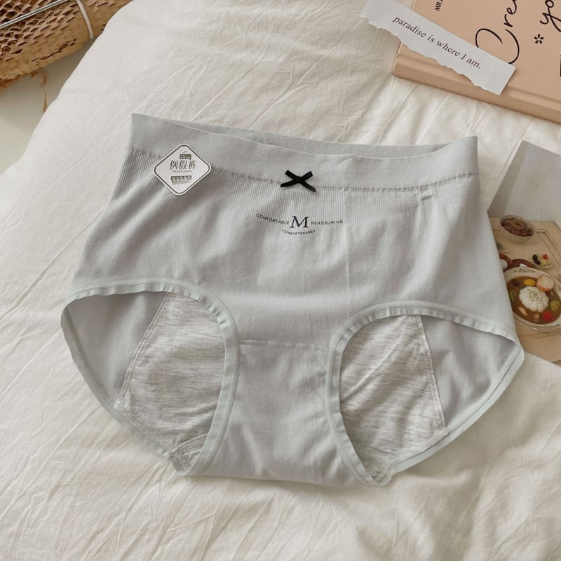 Lenjerie intimă pentru menstruație, respirabilă și anti-scurgeri, talie medie, tricot, căptușeală 80-90% fibră regenerată de celuloză, culoare solidă