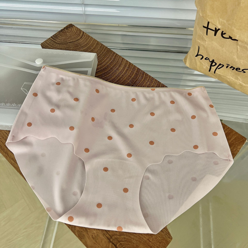 Ženske gaćice od ice silk s točkicama, pamuk u području prepona, jednodjelne, prozračne, plus size