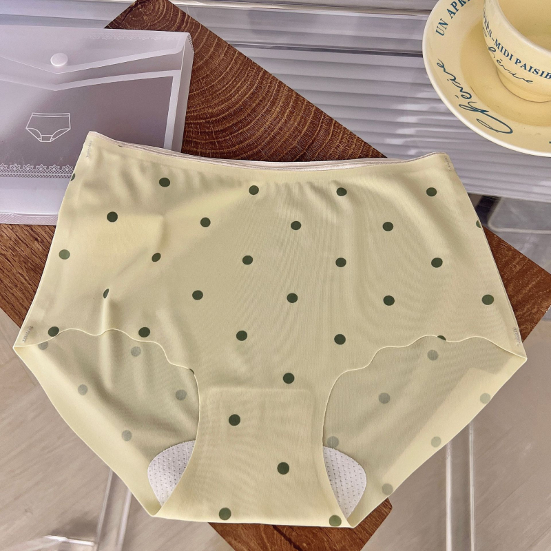 Ženske gaćice od ice silk s točkicama, pamuk u području prepona, jednodjelne, prozračne, plus size