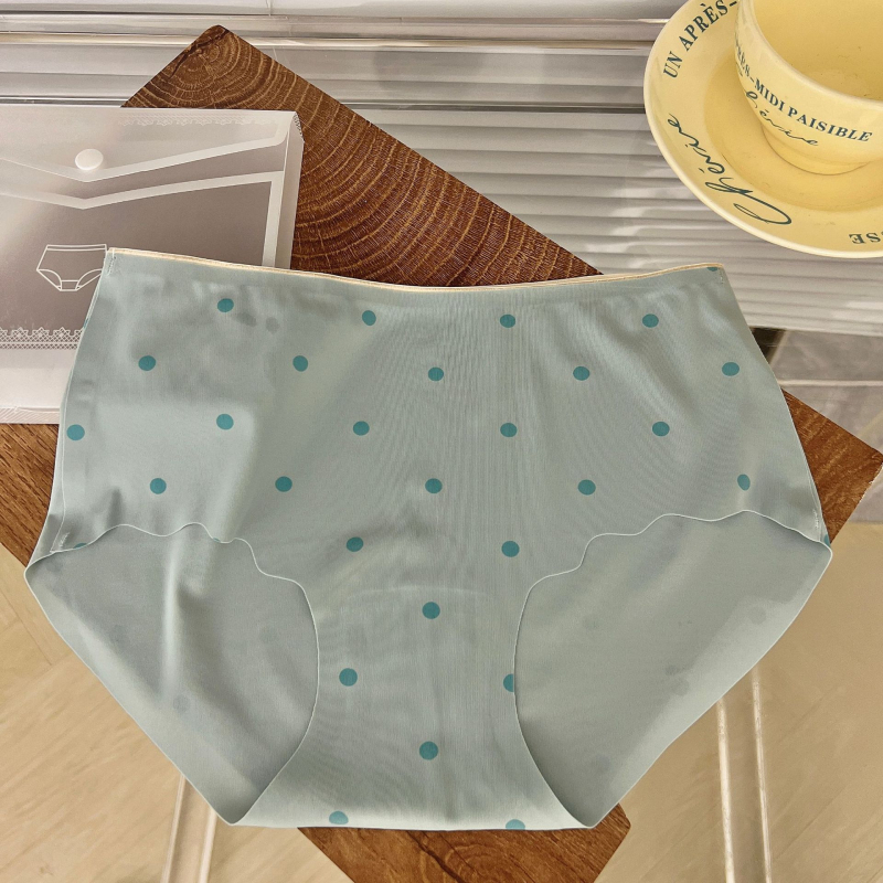 Ženske gaćice od ice silk s točkicama, pamuk u području prepona, jednodjelne, prozračne, plus size