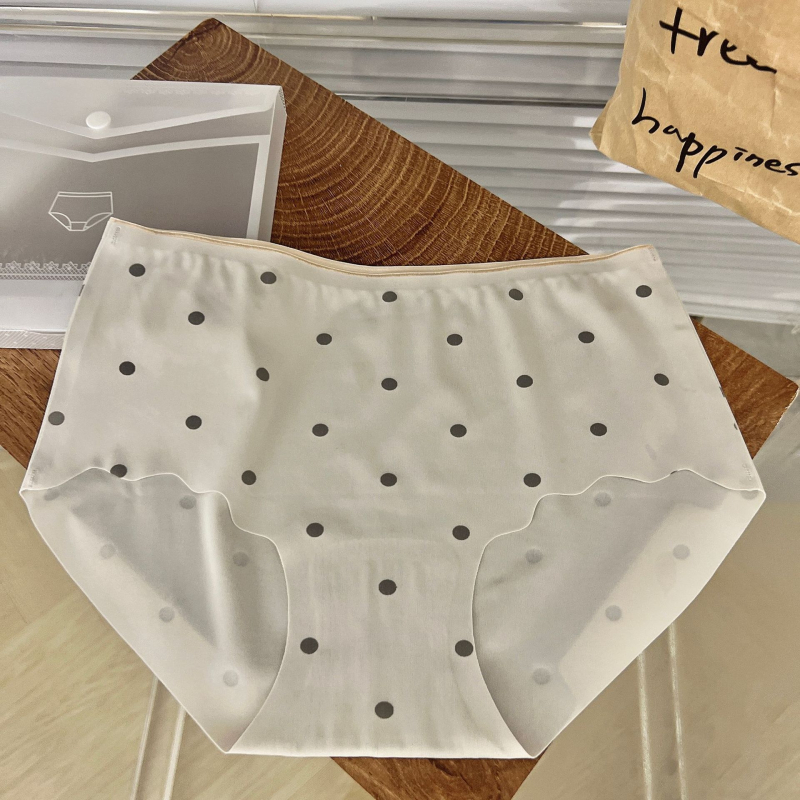 Ženske gaćice od ice silk s točkicama, pamuk u području prepona, jednodjelne, prozračne, plus size