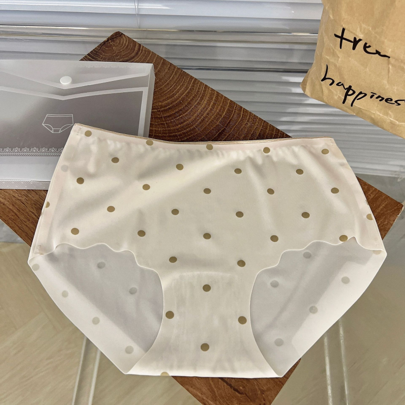 Ženske gaćice od ice silk s točkicama, pamuk u području prepona, jednodjelne, prozračne, plus size