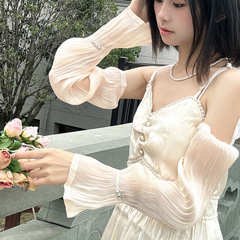 Rukavica za zaštitu od sunca s kristalima – čipka Ice Silk, minimalistički gradski stil, poliester 61-70%, proljeće 2024