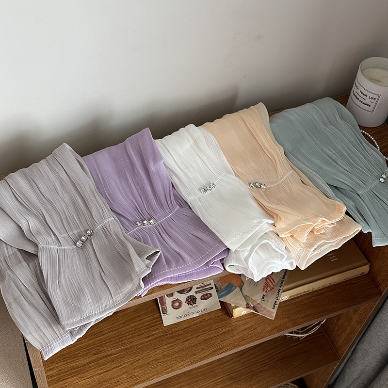 Rukavica za zaštitu od sunca s kristalima – čipka Ice Silk, minimalistički gradski stil, poliester 61-70%, proljeće 2024