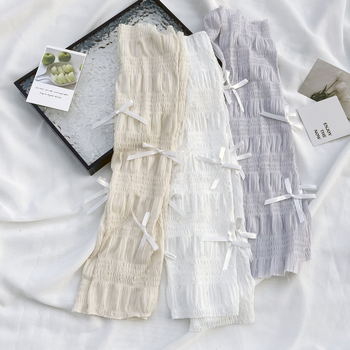 Ženske ljetne UV rukavice za nadlakticu s čipkastom mašnicom, Ice Silk-Nylon smjesa, 71–80% Ice Silk, 21–30% Spandex
