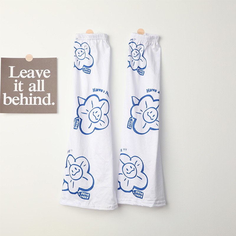 Išorinės rankovės su UV apsauga, nailonas, gėlių raštas, unisex, suaugusiems, skirtos vairuoti ir dviračiu važiavimui