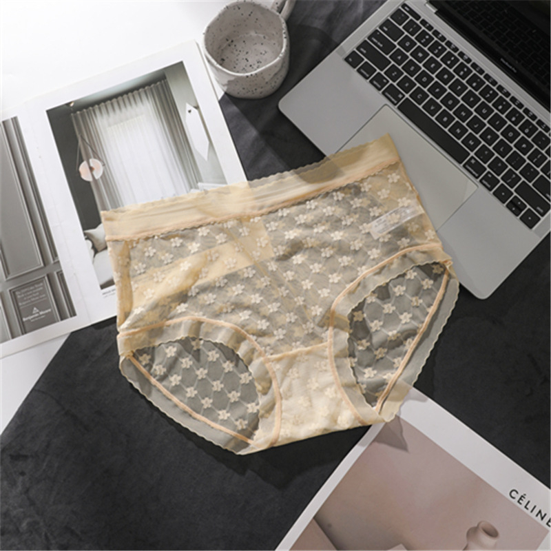 Ženske čipkaste gaćice velikog broja, srednji pojas, seksi i prozračne