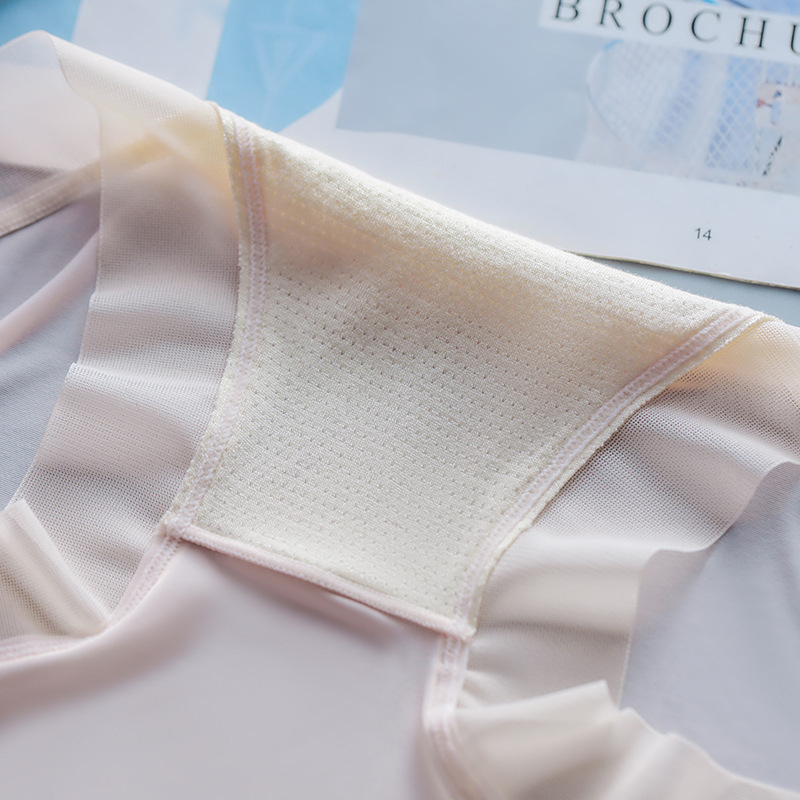 Ženske gaćice od Ice Silk, ultra tanke, visok struk, bezšivne, prozračne, visoka elastičnost, plus veličina Paclitaxel