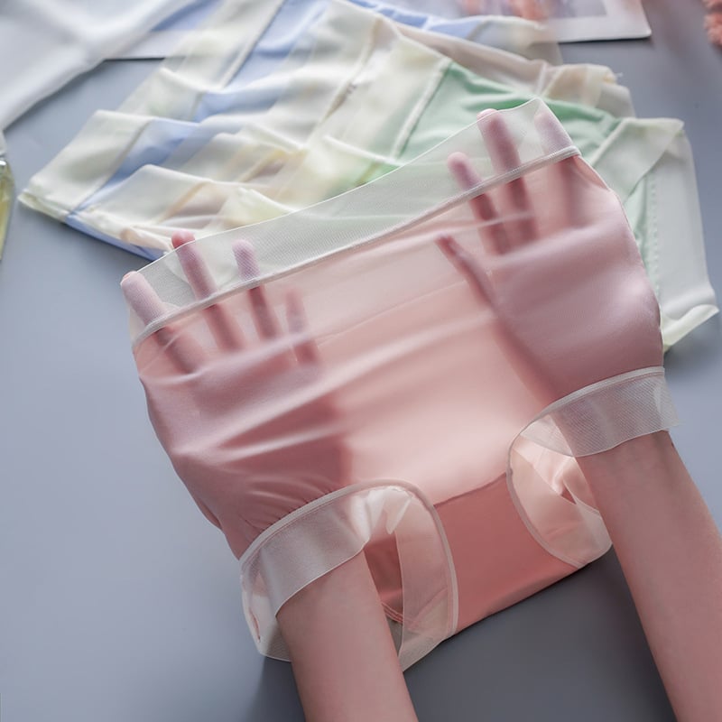Ženske gaćice od Ice Silk, ultra tanke, visok struk, bezšivne, prozračne, visoka elastičnost, plus veličina Paclitaxel