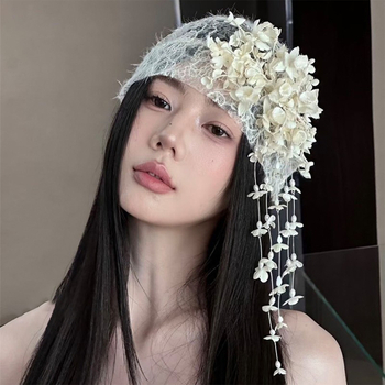 Щипка за коса с ресни в стил Фея, сватбен аксесоар, пластмасова, релефна обработка