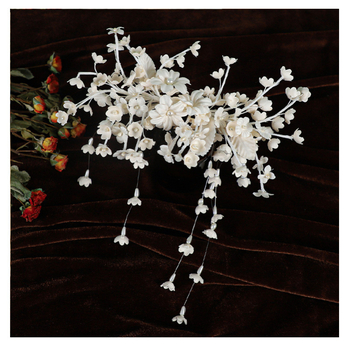 Щипка за коса с ресни в стил Фея, сватбен аксесоар, пластмасова, релефна обработка