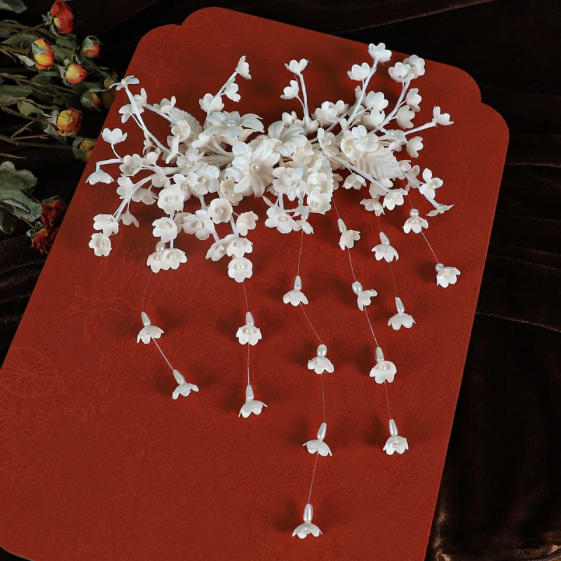 Щипка за коса с ресни в стил Фея, сватбен аксесоар, пластмасова, релефна обработка