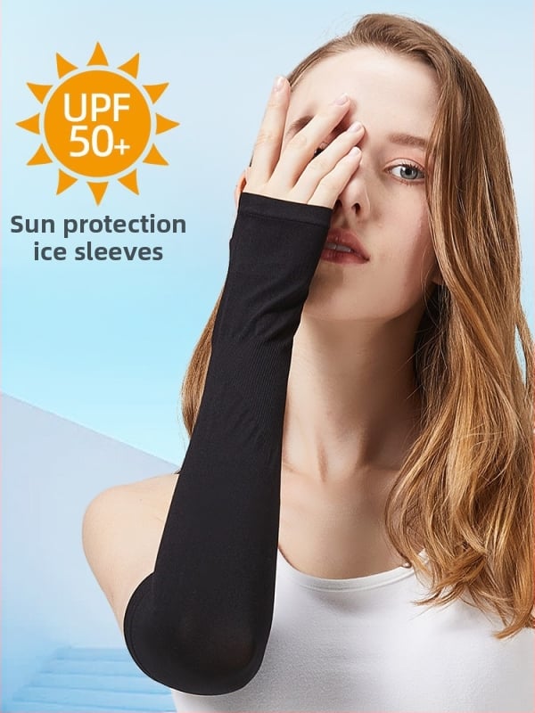 Unisex UV apsauginė rankos apyrankė lauko veikloms, nailono audinys, vienos spalvos, saulės apsauga dviratininkams ir laisvalaikio užsiėmimams