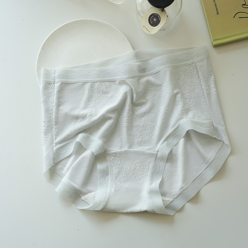 Ženske gaćice od čipke od ice silk, bezšivne, veliki veličine, antibakterijske, podstava od mulberry silk