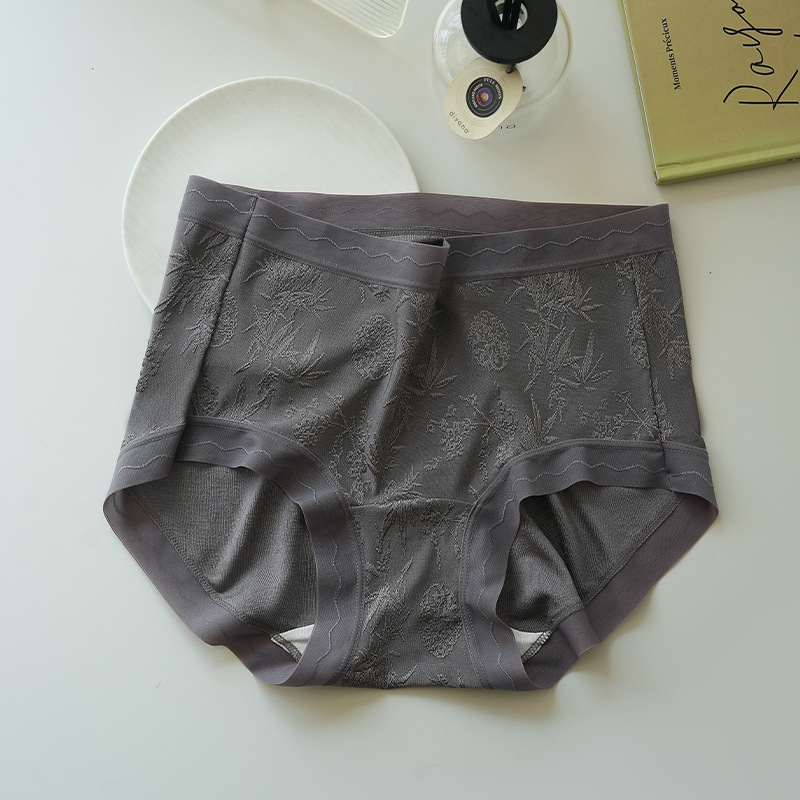 Ženske gaćice od čipke od ice silk, bezšivne, veliki veličine, antibakterijske, podstava od mulberry silk