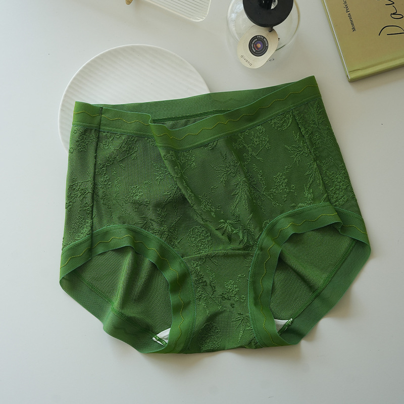 Ženske gaćice od čipke od ice silk, bezšivne, veliki veličine, antibakterijske, podstava od mulberry silk